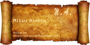 Mitiu Aletta névjegykártya